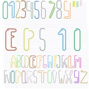 Colored paper clips Stock Illustration