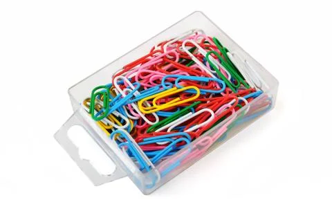 Colored paper clips Stock Photos