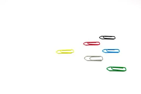 Colored paper clips Stock Photos