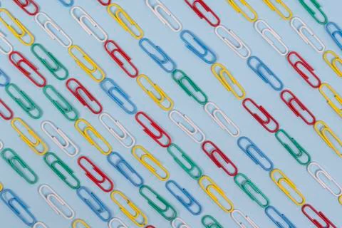 Colored paper clips Stock Photos