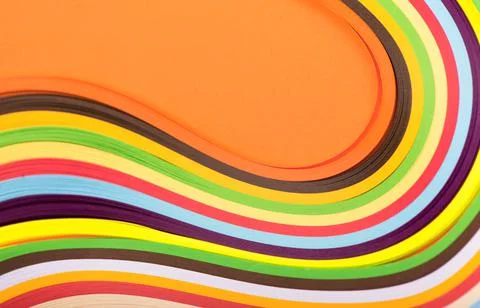 Colored paper, cross section, background stacked in wedges. 스톡 사진