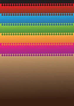 Colored Paper with Fringe Layout Design Stock Illustration