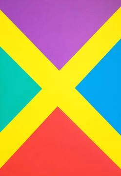 Colored paper in geometric flat. Foto stock