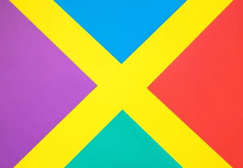 Colored paper in geometric flat. Foto stock