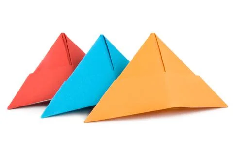 Colored paper hat isolated Stock Photos