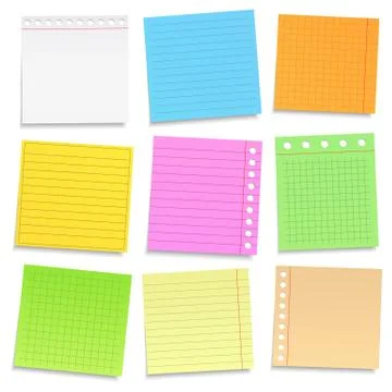 Colored Paper Notes Stock Illustration