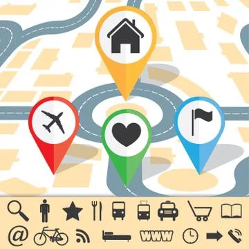 Colored paper pointers Stock Illustration