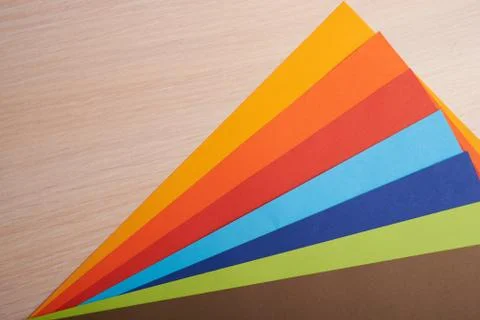 Colored paper stack on the table Foto stock