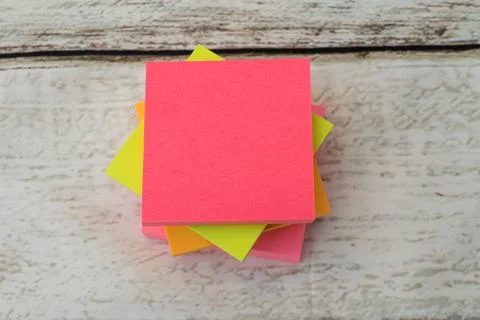 Colored paper stickers note red yellow stick Stock Photos