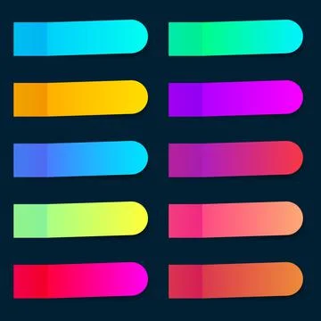 Colored paper stickers set with different designs on a transparent background Stock Illustration