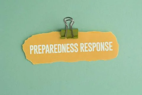Colored paper with words preparedness and response. emergency concept. ensu.. Photos