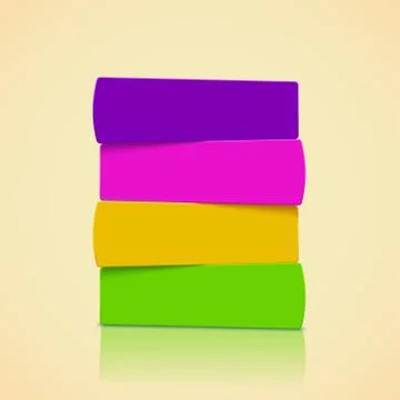 Colored papers on bright 01 Stock Illustration