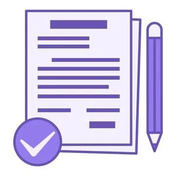 Colored Paperwork Icon. Vector Icon. Documents and Pen. Meeting and Office .. 스톡 일러스트