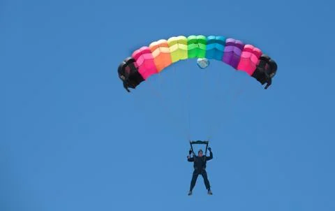 Colored parachute Foto stock