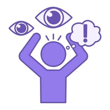 Colored Paranoia Icon. Vector Illustration. Mental Disorder, Suspicion, Mis.. 스톡 일러스트