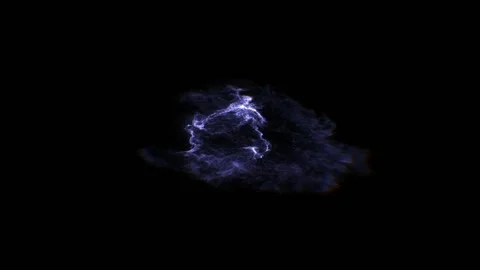 Colored particles of light are collected in an abstract structure and again Stock Footage 167620347