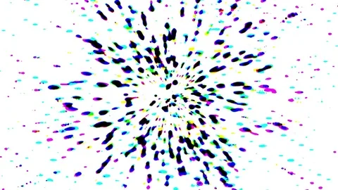Colored Particles Psy Explosion on White Abstract Background Stock Footage 72271797