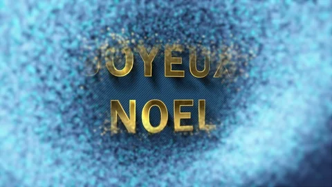Colored particles turn into blue background and text - Joyeux Noel 動画素材 105991658