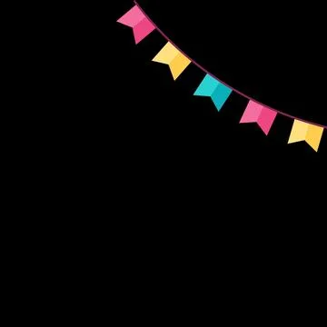 Colored Party Flags Set Illustration. Stock Illustration