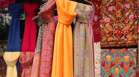 Colored pashmina (close up) Stock Footage 57864248