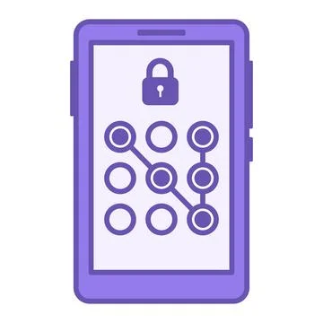 Colored Passcode Icon Color. Vector Illustration. Mobile Phone, Padlock, an.. Stock Illustration