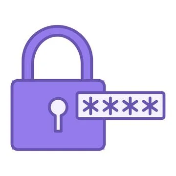 Colored Password Icon. Vector Illustration. Padlock and Hidden Code. Secret.. Stockillustratie