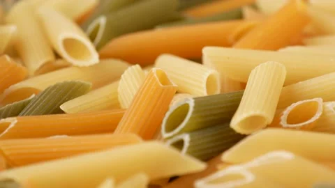 Colored pasta, close-up. Pasta - background. Stock Footage 143191957
