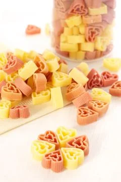 Colored Pasta uncooking Foto stock