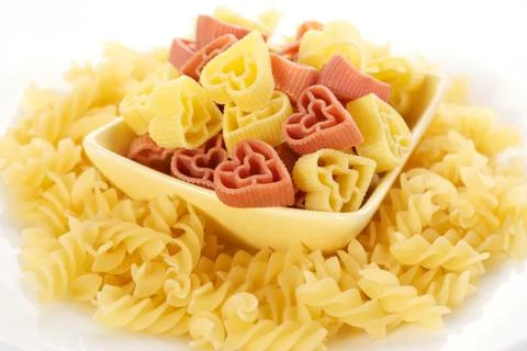 Colored Pasta uncooking Stock Photos