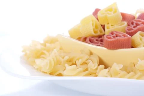 Colored Pasta uncooking Stockfoto's
