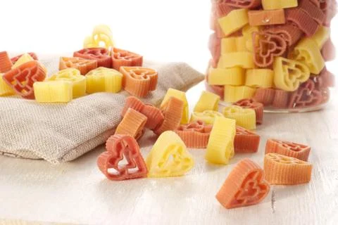 Colored Pasta uncooking Foto stock