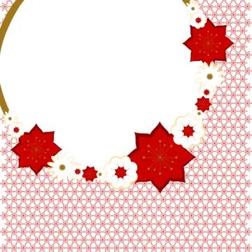 Colored pattern background with a floral frame Stock Illustration