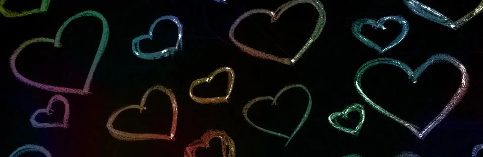 Colored pattern with hearts Stockfoto's