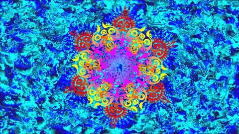 Colored pattern in Indian style revolves on an abstract background 스톡 동영상 82397789