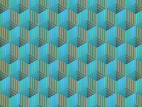 Colored pattern of striped boxes. Modern 3d rendering digital illustration イラスト素材