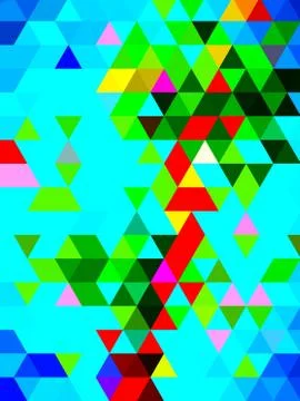 A colored pattern of triangles on blue abstract background. Stock Illustration