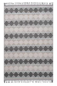 Colored patterned machine carpet on a white background Stock Photos