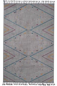 Colored patterned machine carpet on a white background Foto stock