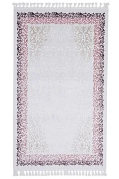 Colored patterned machine carpet on a white background Stock Photos