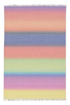 Colored patterned machine carpet on a white background Stock Photos