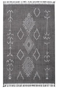 Colored patterned machine carpet on a white background Stock Photos