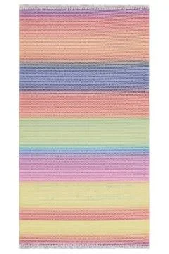 Colored patterned machine carpet on a white background Stock Photos