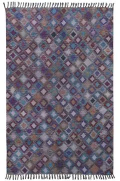 Colored patterned machine carpet on a white background Stock Photos