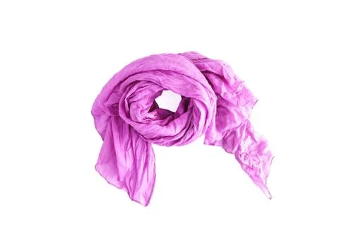 Colored patterned scarf, neckerchief isolated on white background Stock Photos