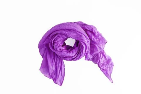 Colored patterned scarf, neckerchief isolated on white background Stock Photos