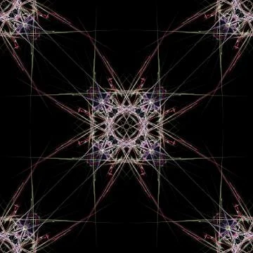 Colored patterns on a black background - seamless pattern Stock Illustration