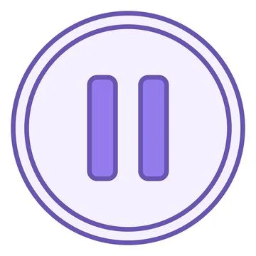 Colored Pause Icon. Vector Icon. Media Player button. Social Networks and V.. Stock Illustration
