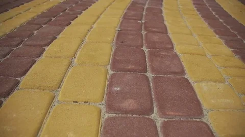 Colored Paving Stones in a Park in Motion Stock Footage 80066412