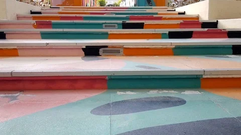 Colored Pedestrian Bridge Stock Footage 102618289