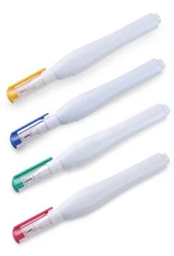 The colored pen corrector on a white background Stock Photos